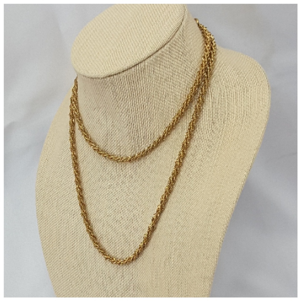 Goldtone Long Rope Style Necklace - Picture 6 of 8